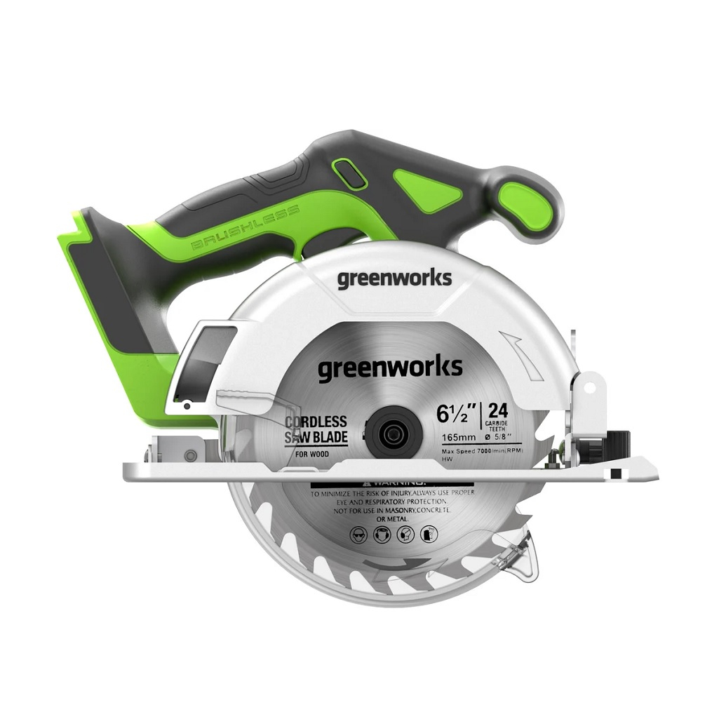 Пила дисковая аккумуляторная Greenworks GD24CS165, 1501607CUG, 24В, 1 акк. х 5.0 Ah+з.у