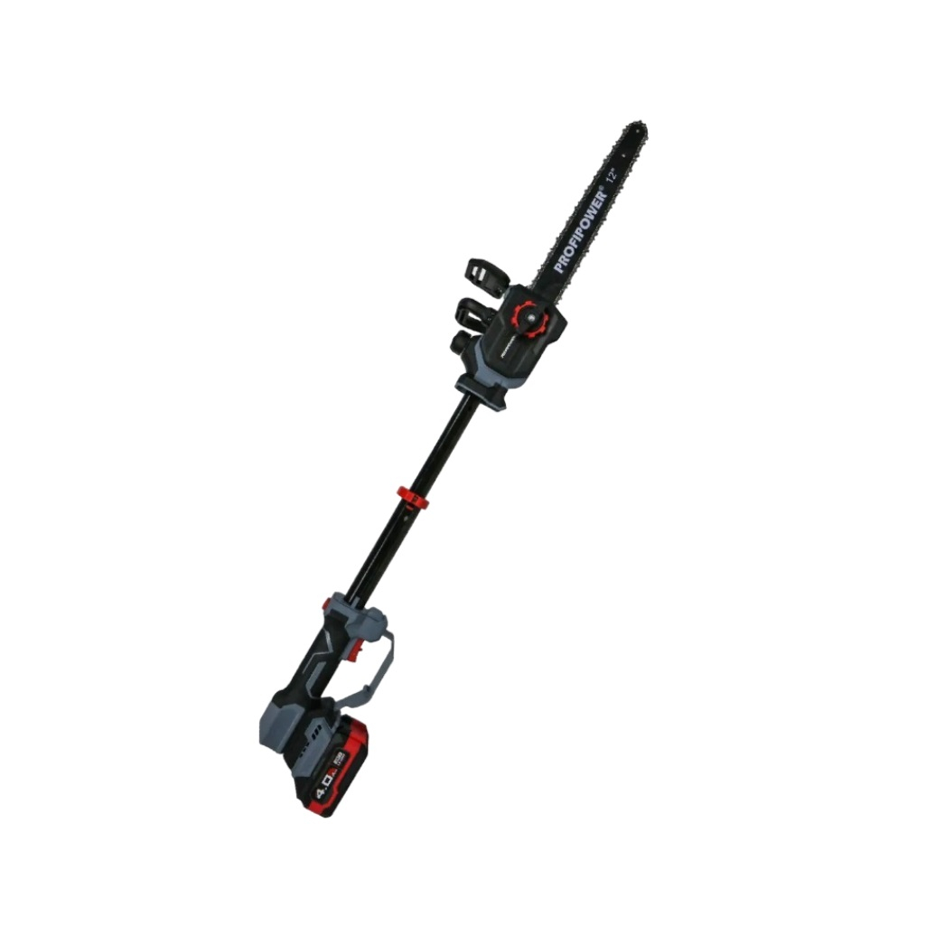 Пила аккумуляторная цепная бесщеточная Profipower PL-12, E0285, 18 В, 2 аккумулятора, 4.0 Ah, зарядное устройство