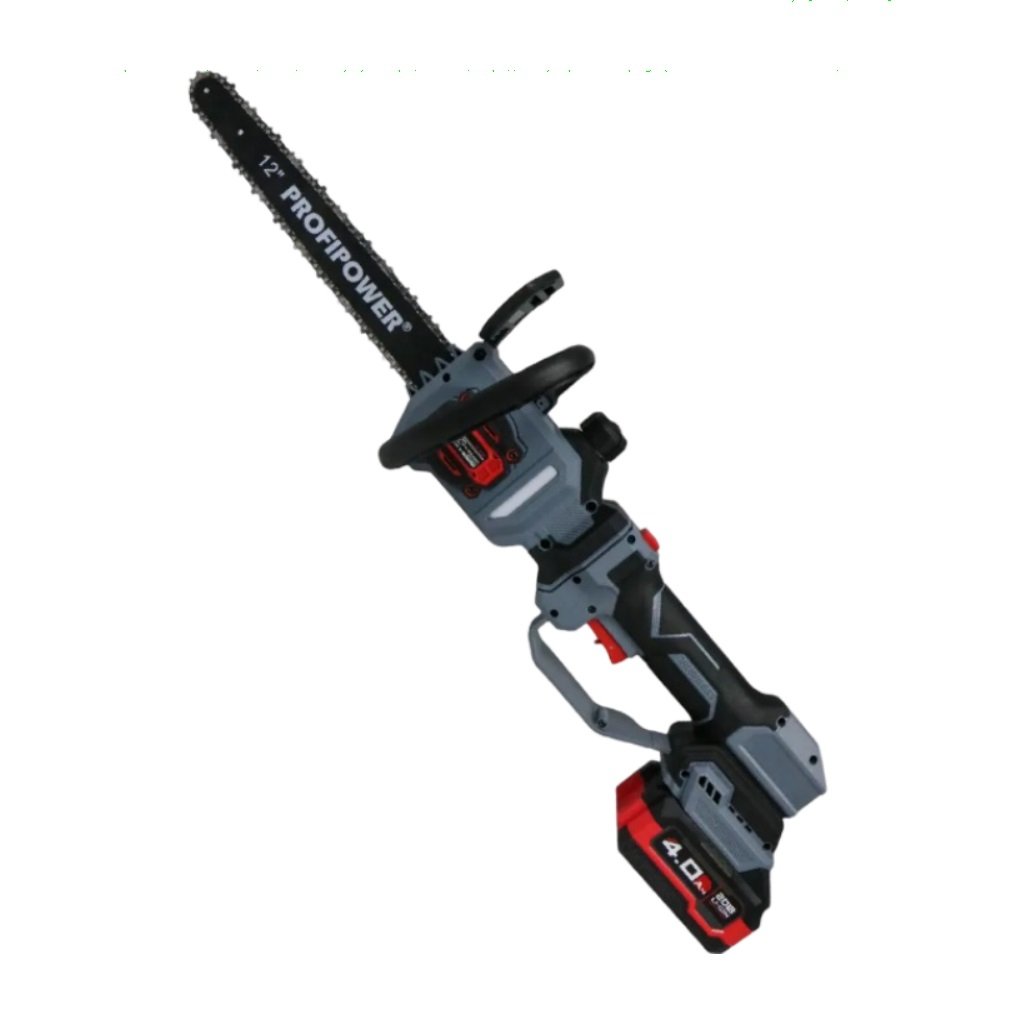 Пила аккумуляторная цепная бесщеточная Profipower PL-12, E0285, 18 В, 2 аккумулятора, 4.0 Ah, зарядное устройство