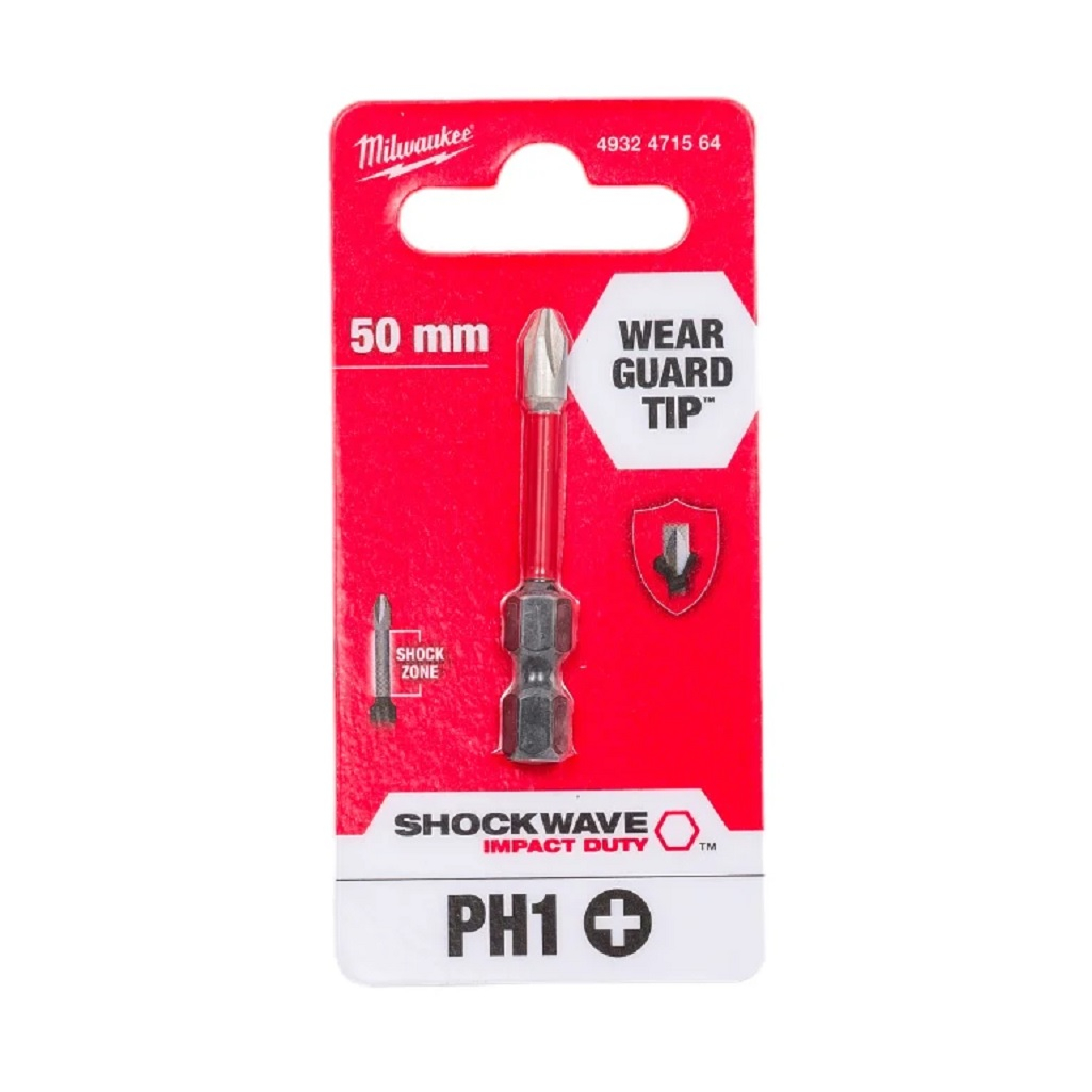 Бита Milwaukee Shockwave 4932471564, ударная PH1х50 мм, для шуруповерта