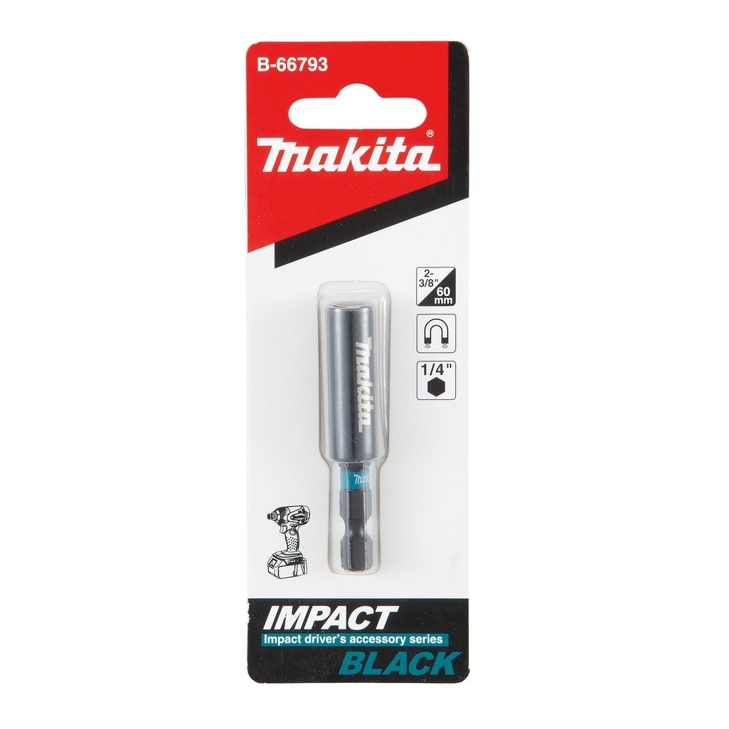 Держатель магнитный для бит Makita Impact Black B-66793, 60 мм, 1/4 дюйма, внутренний шестигранник
