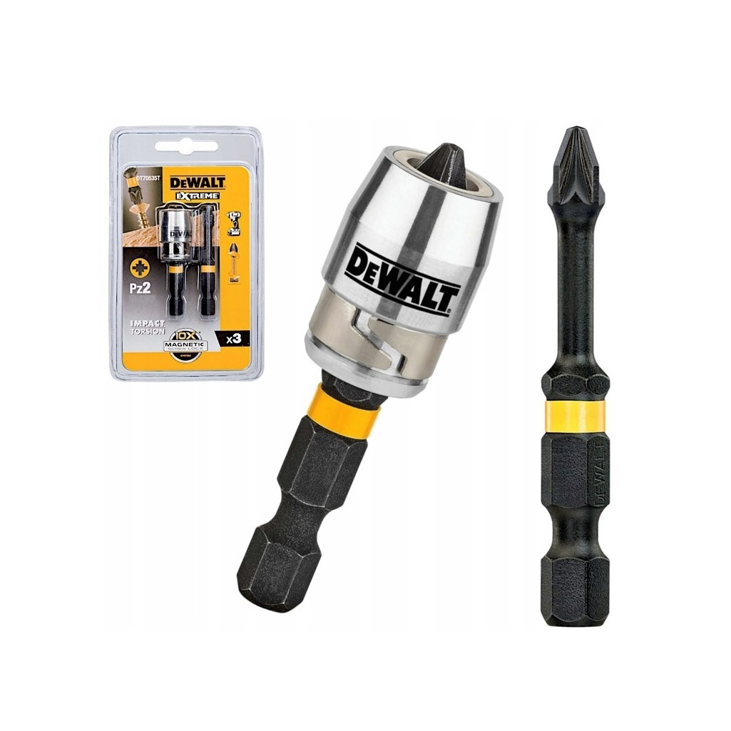 Биты с магнитным держателем DeWalt Extreme Magnetic Screw Lock DT70535T, PZ2, 57 мм, в наборе 2 штуки