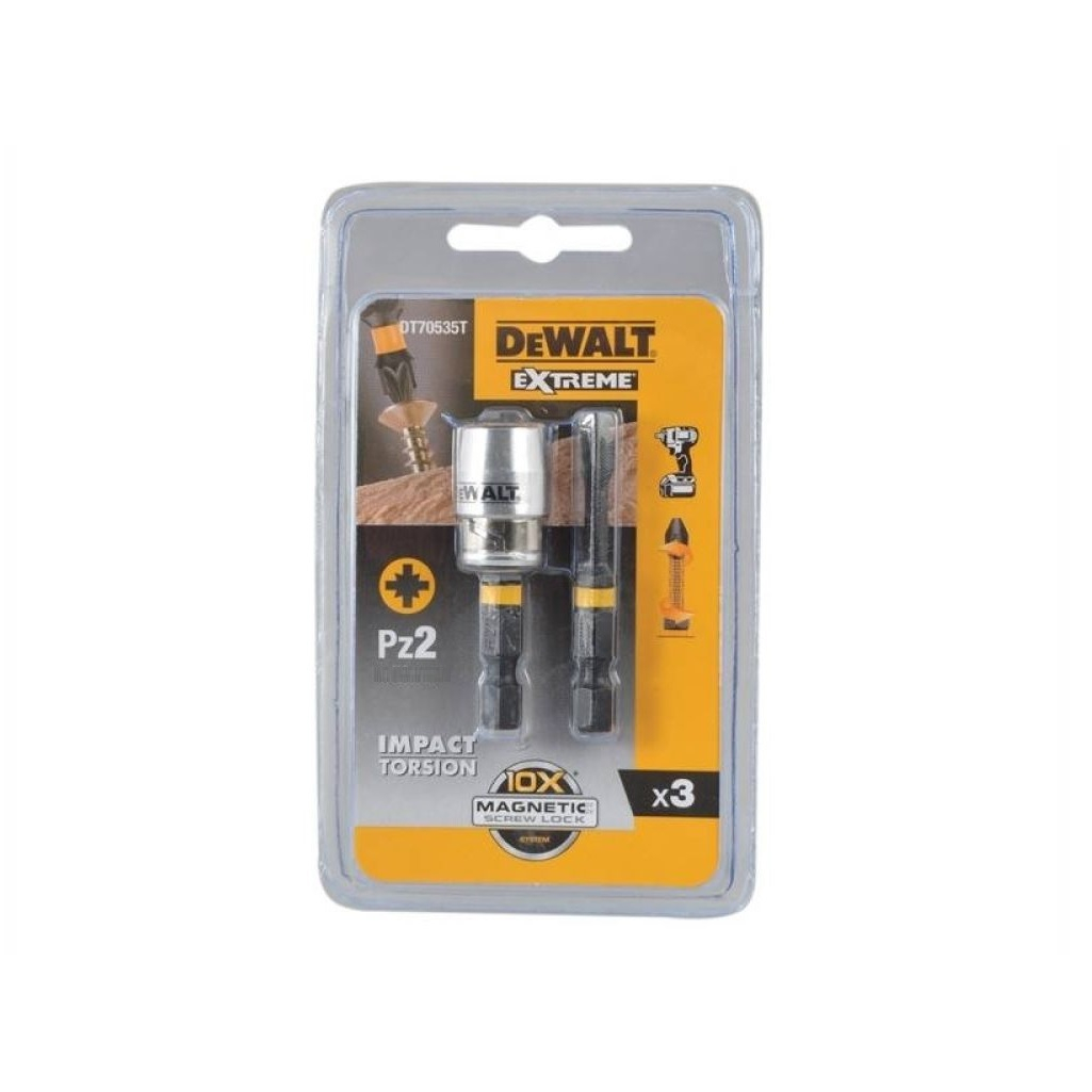 Биты с магнитным держателем DeWalt Extreme FlexTorq DT70536T, PH2, 57 мм, в наборе 2 штуки