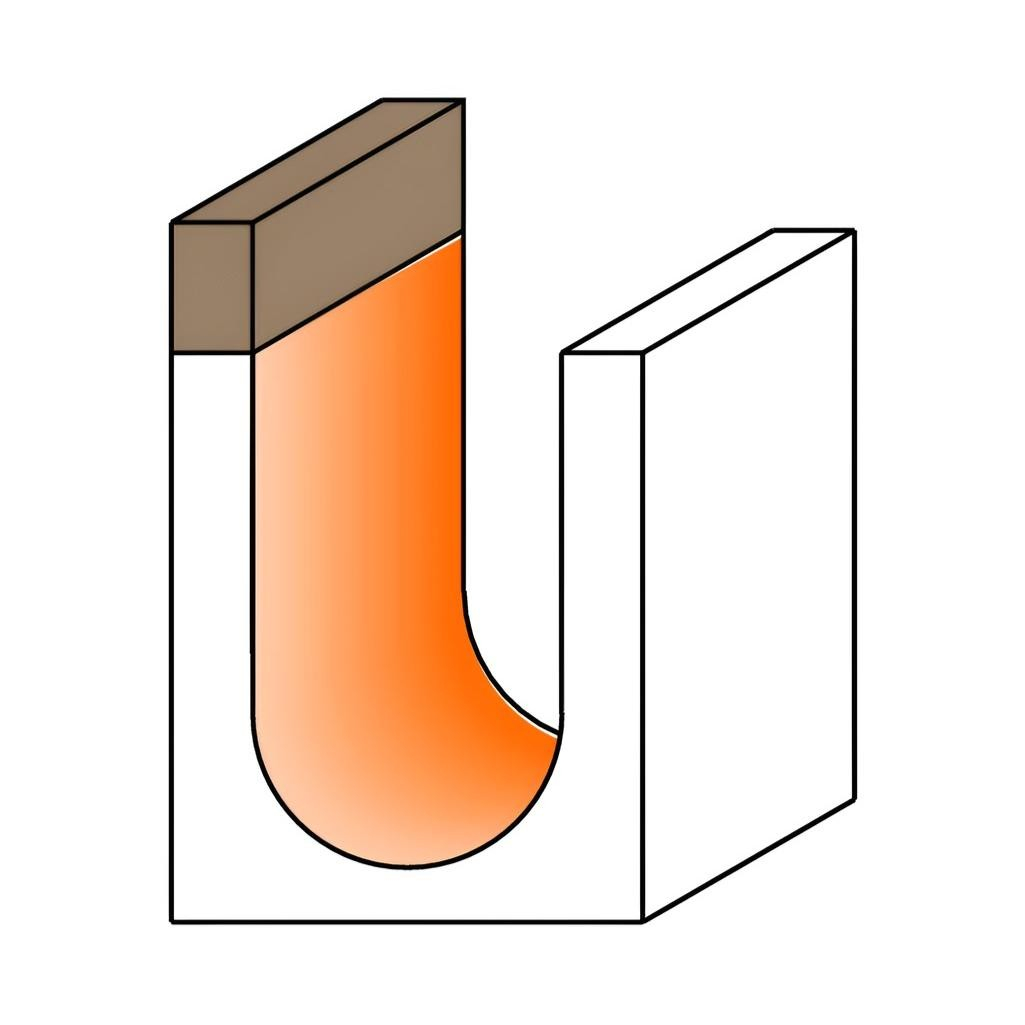 Фреза концевая CMT S8 мм,  D3.2 мм, l9.5 мм, пазовая галтельная монолитная, 914.032.11