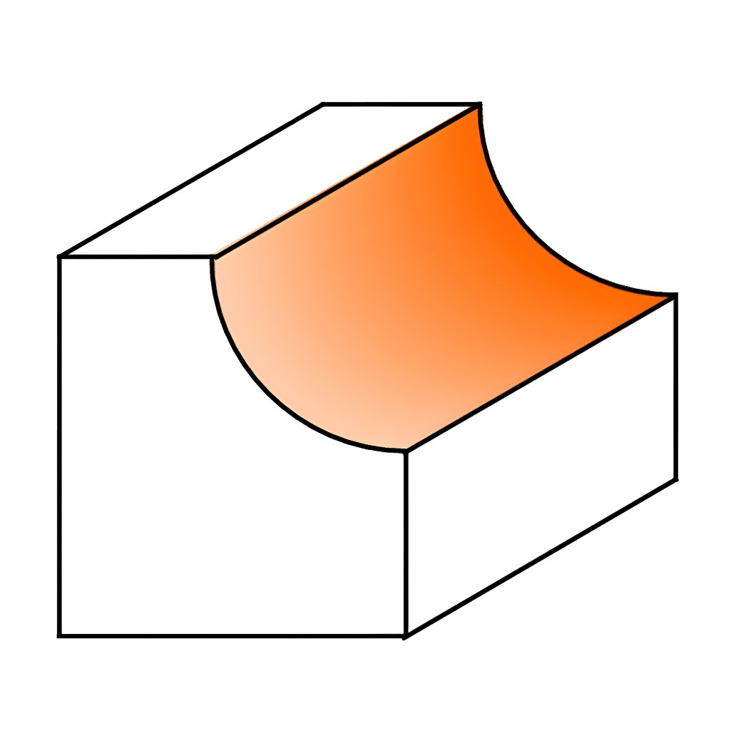 Фреза концевая CMT галтельная R4.75 мм, S8 мм, D22.2х12.7 мм, кромочная с нижним подшипником 937.190.11