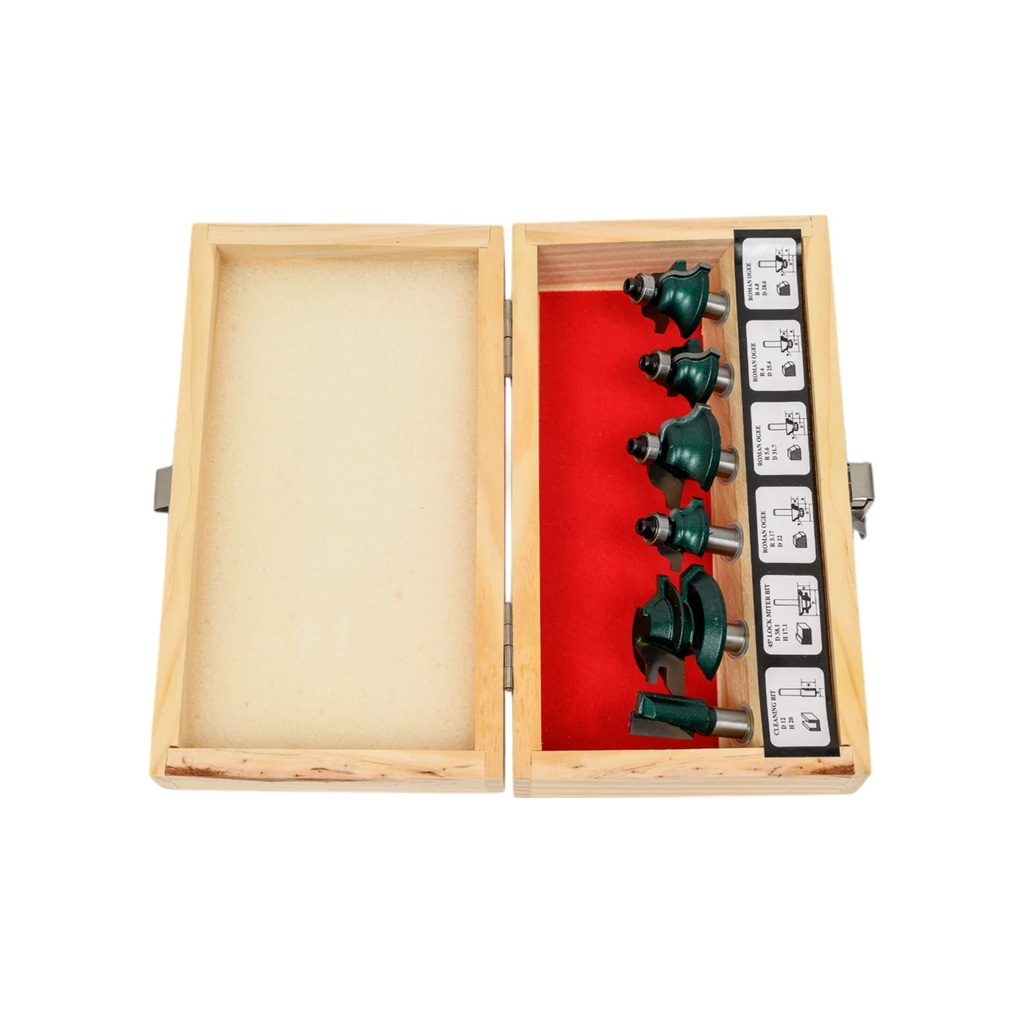 Набор фрез по дереву FIT 36572, деревянный бокс, в упаковке 6 шт