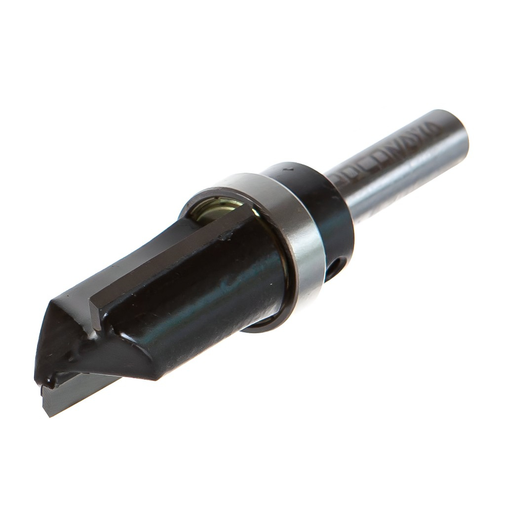 Фреза концевая Росомаха d8 мм, D19 мм, H30 мм, кромочная прямая с верхним подшипником, 802103