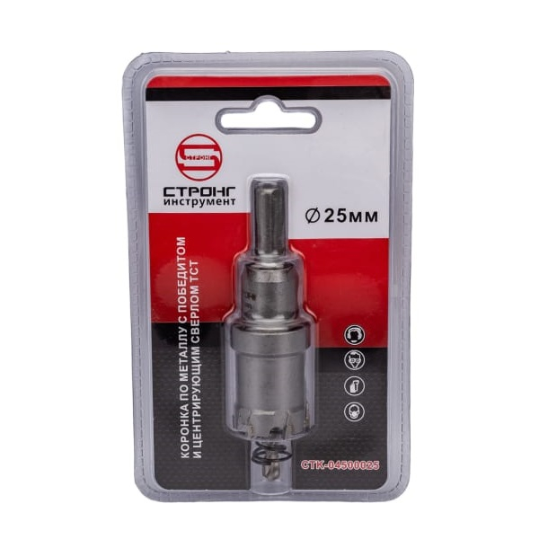 Коронка по металлу с победитом 25 мм Стронг СТК-04500025