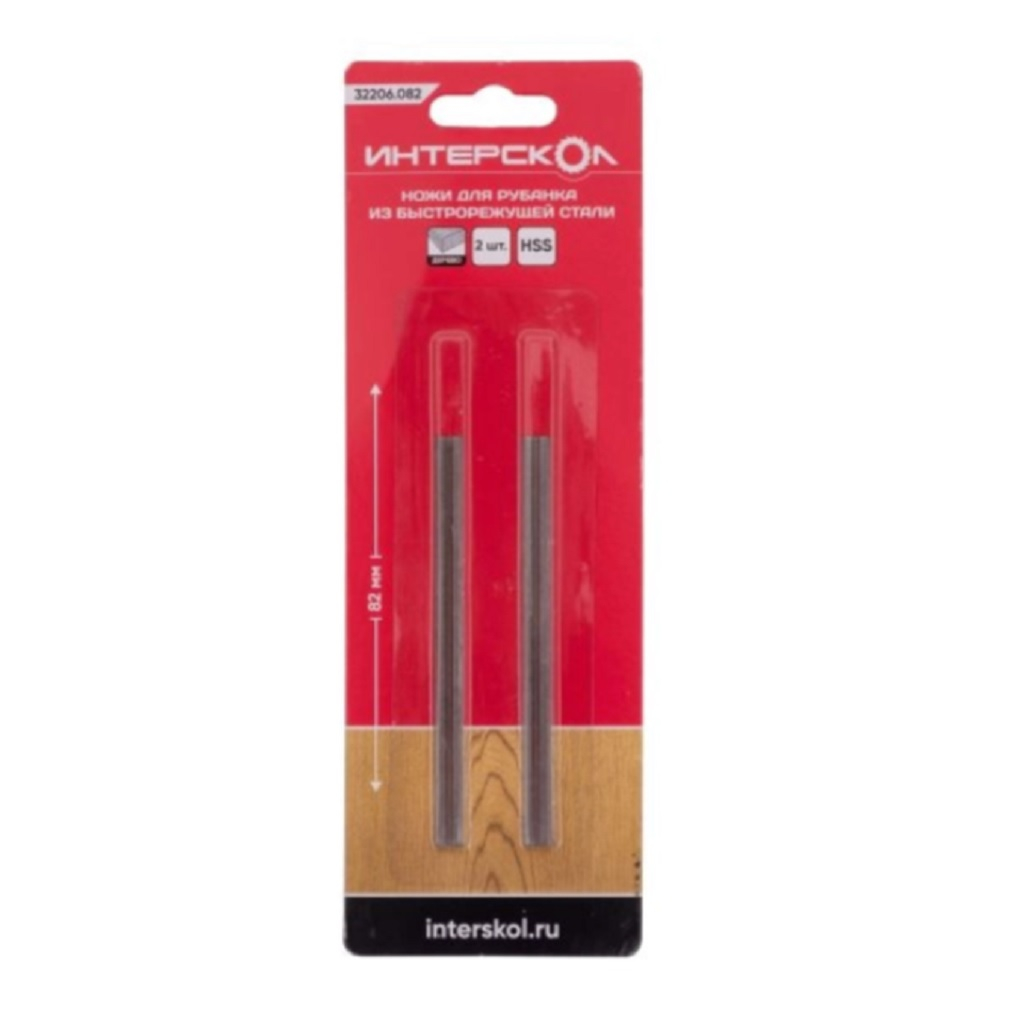 ﻿Ножи для рубанка Интерскол, из быстрорежущей стали, 1.2х6х82 мм, в упаковке 2 штуки