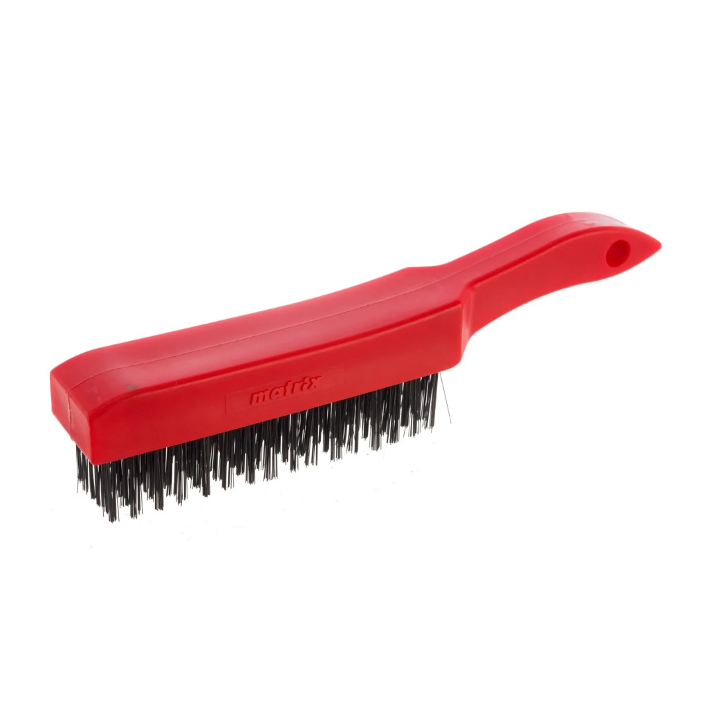 Щетка зачистная Matrix 74816, шестирядная, закаленная прямая проволока, с пластиковой ручкой