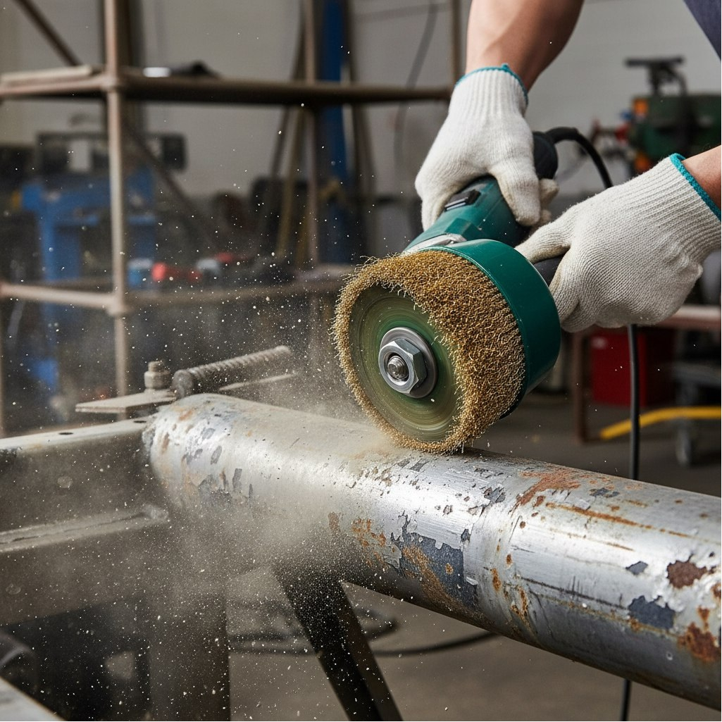 Щетка для УШМ Волат 81030-100, волнистая проволока, М14, 100 мм