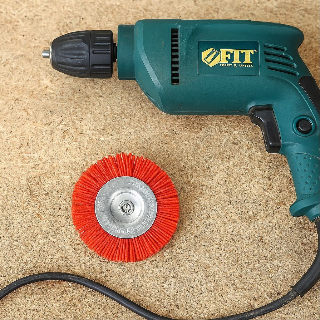 Корщетка-колесо FIT 38607, для дрелей, хвостовик 6 мм, диаметр 75 мм