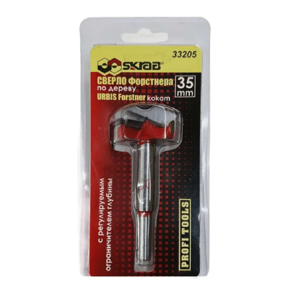 Сверло Форстнера по дереву Skrab 33205, 35 мм, с ограничителем глубины