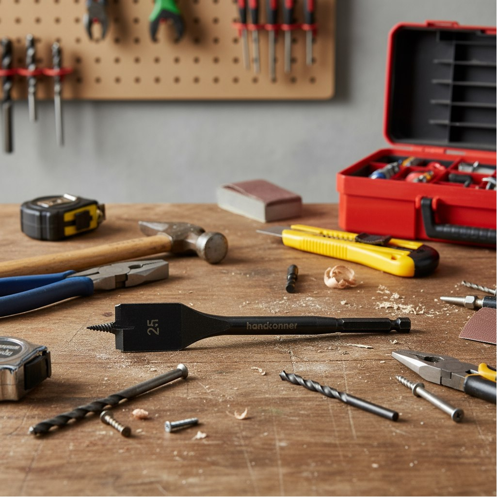 Сверло перовое Hanskonner H1055-07-25, по дереву, шестигранный хвостовик, 25 мм