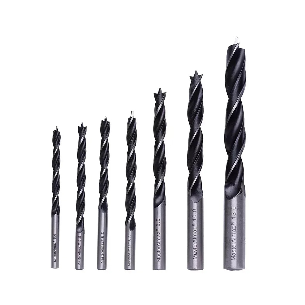 Набор спиральных и перовых сверл по дереву МастерАлмаз 10507812, 11 штук, диаметр 5-25 мм, хвостовик 13 мм