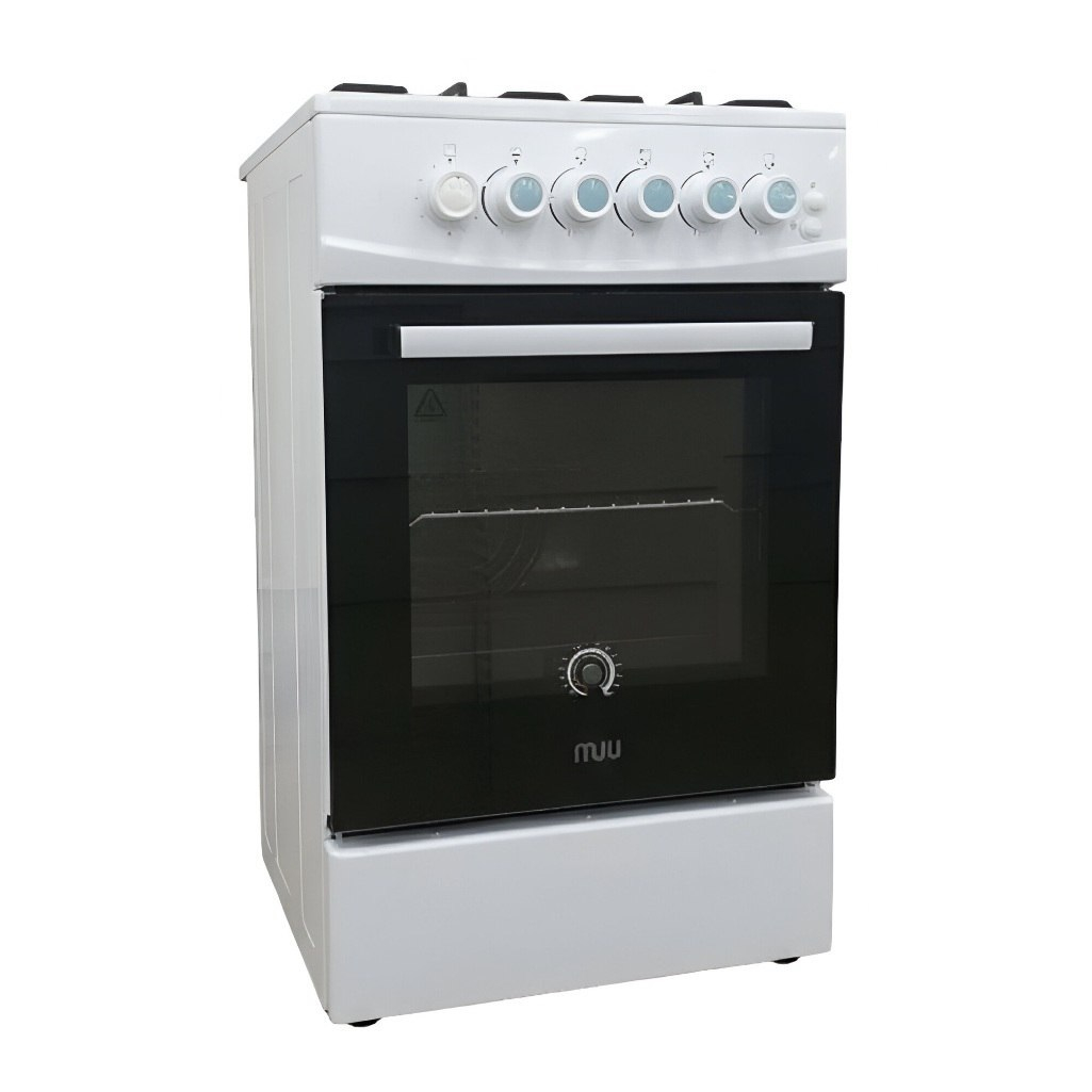 Плита газовая MIU Harisma 526 LUX, УТ-00002918, цвет белый, объем духовки 55 л, откидная дверца