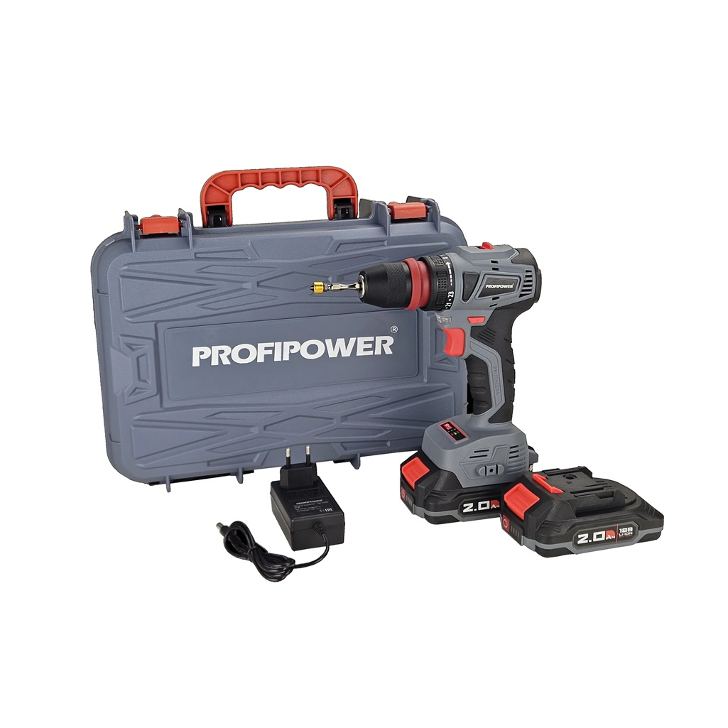 Шуруповерт аккумуляторный Profipower MKBL-18BM, бесщеточный, 18 В, 2акк х 2,0 Ah+з.у T0057