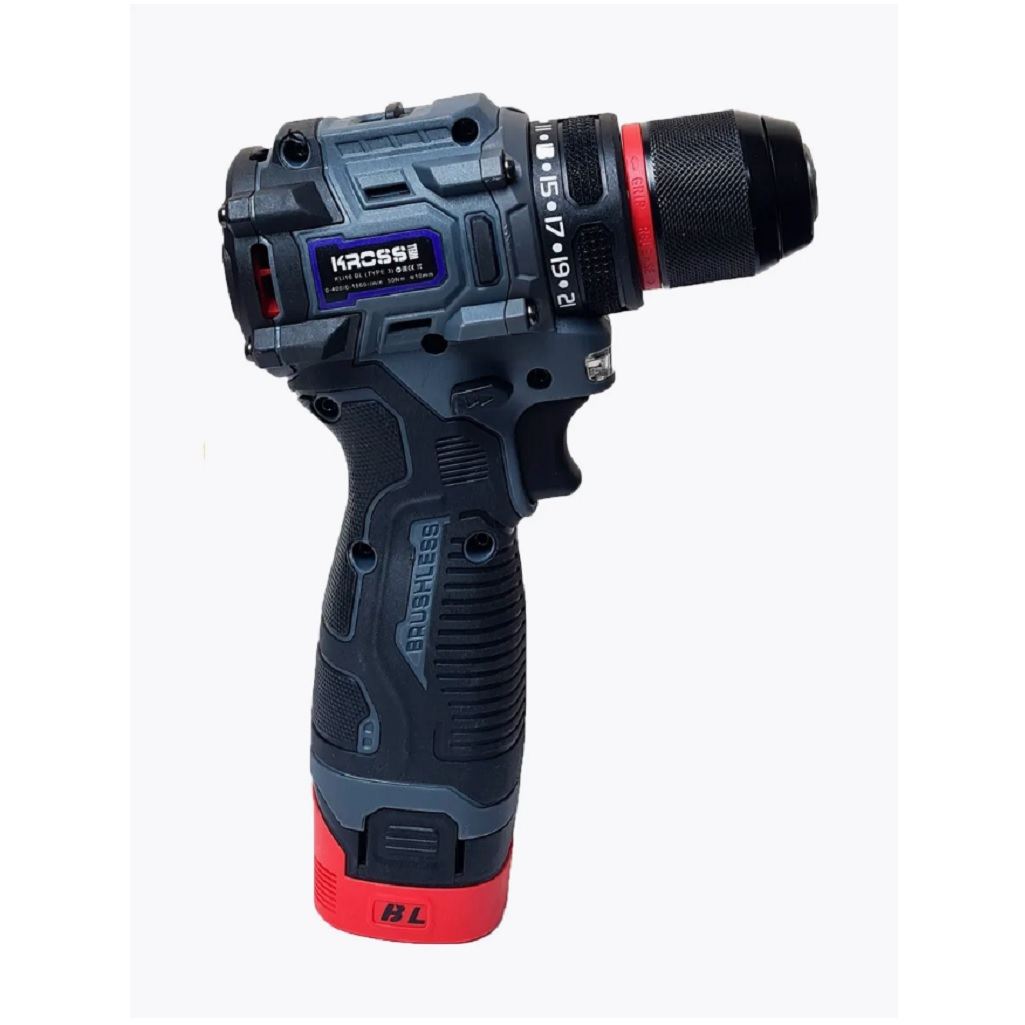 Шуруповерт аккумуляторный бесщеточный Kross KLi 16 BL Type 3, 16,8В, 2 акк. х 2,0 Ah+з.у.