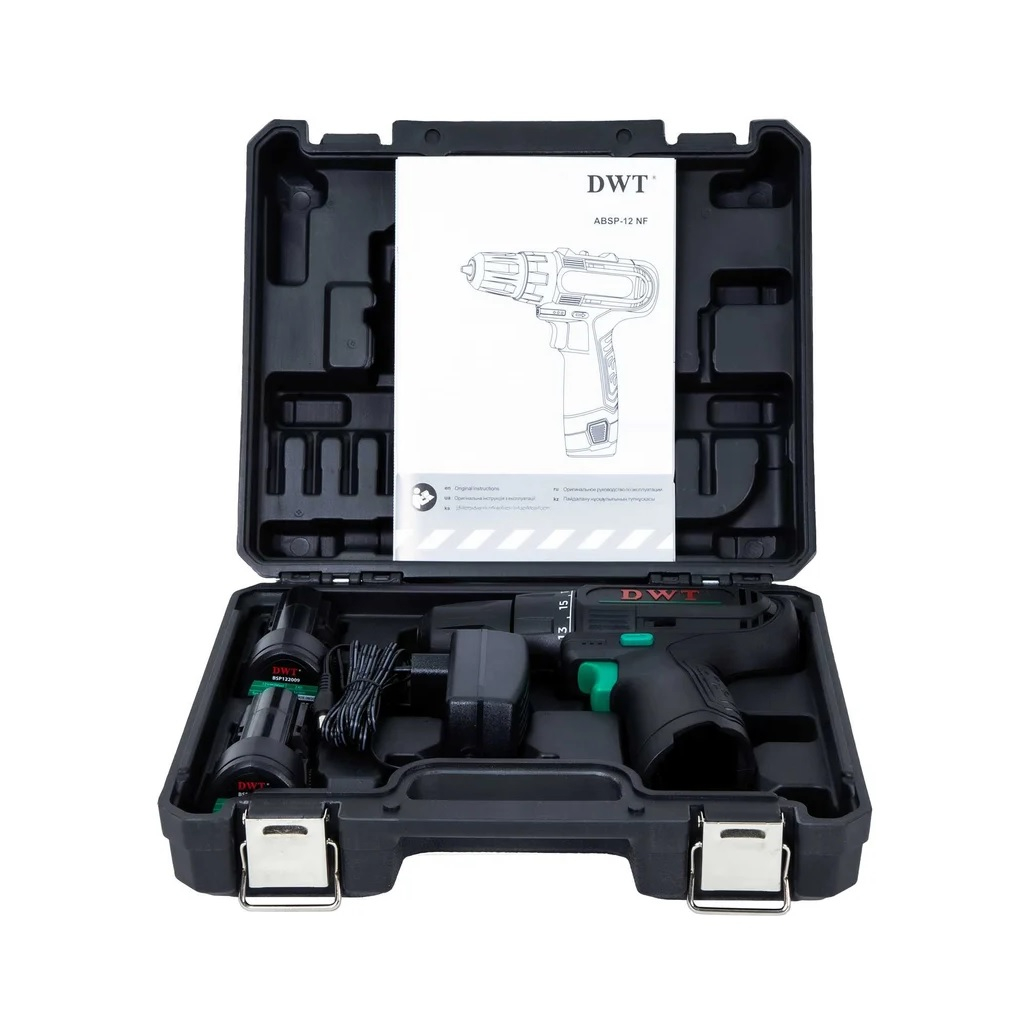 Дрель-шуруповерт аккумуляторная DWT ABSP-12 NF-2 BMC, 12 В, 2 аккумулятора, зарядное устройство, щеточный двигатель