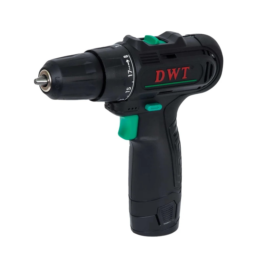 Дрель-шуруповерт аккумуляторная DWT ABSP-12 NF-2 BMC, 12 В, 2 аккумулятора, зарядное устройство, щеточный двигатель