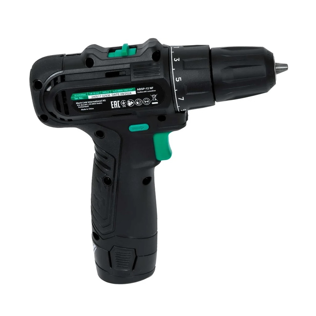 Дрель-шуруповерт аккумуляторная DWT ABSP-12 NF-2 BMC, 12 В, 2 аккумулятора, зарядное устройство, щеточный двигатель