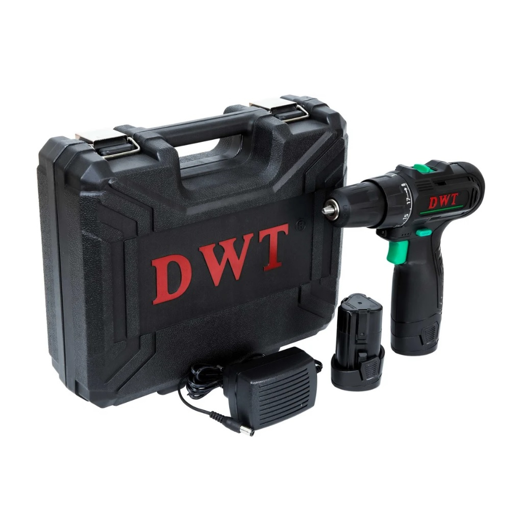 Дрель-шуруповерт аккумуляторная DWT ABSP-12 NF-2 BMC, 12 В, 2 аккумулятора, зарядное устройство, щеточный двигатель