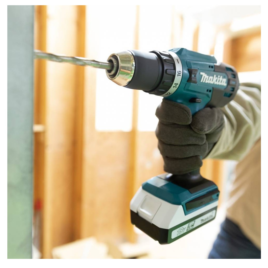 Шуруповерт аккумуляторный Makita DF488D004, 18В, щеточный, 2 акк. х 2,0 Ah+з.у.