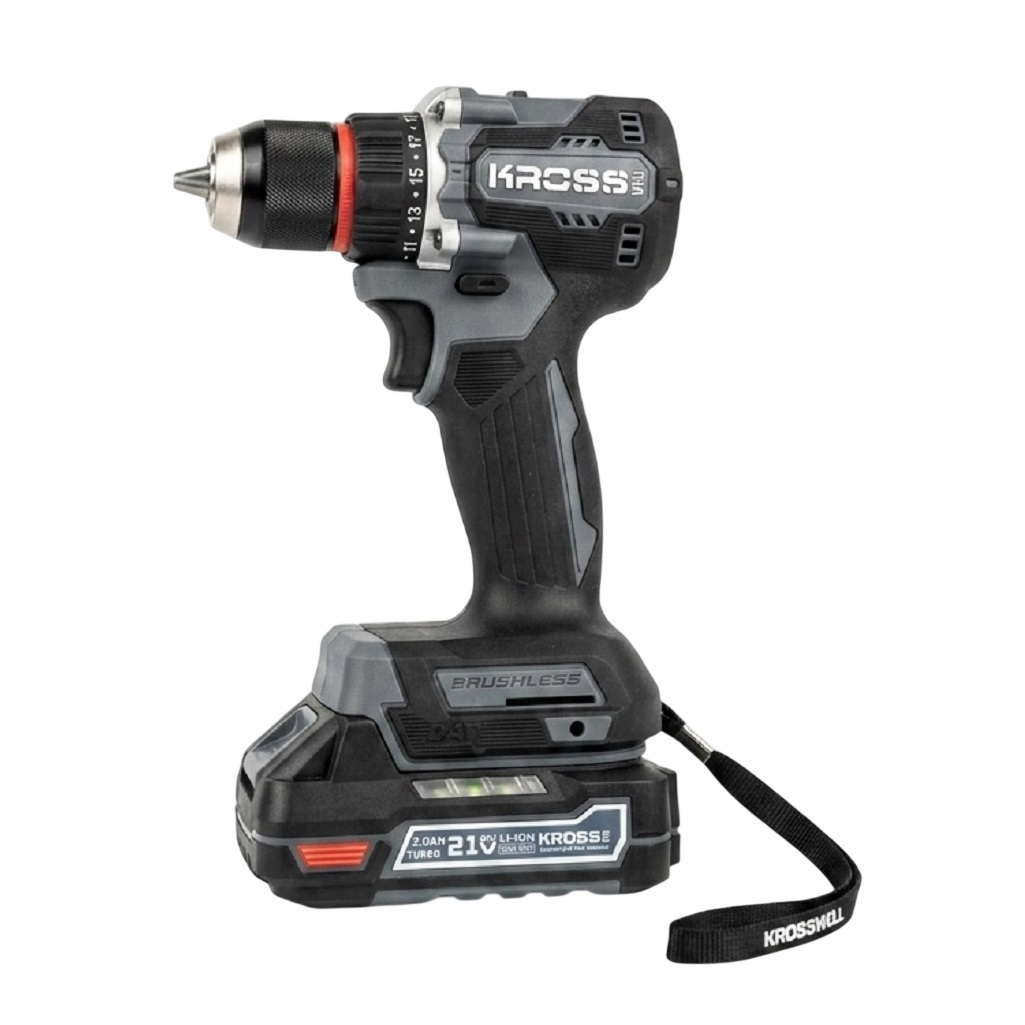 Шуруповерт аккумуляторный Kross KLi 2101 BL, хвостовик SDS-Plus, 2 акк. 21В х 2.0 Ah, з.у.
