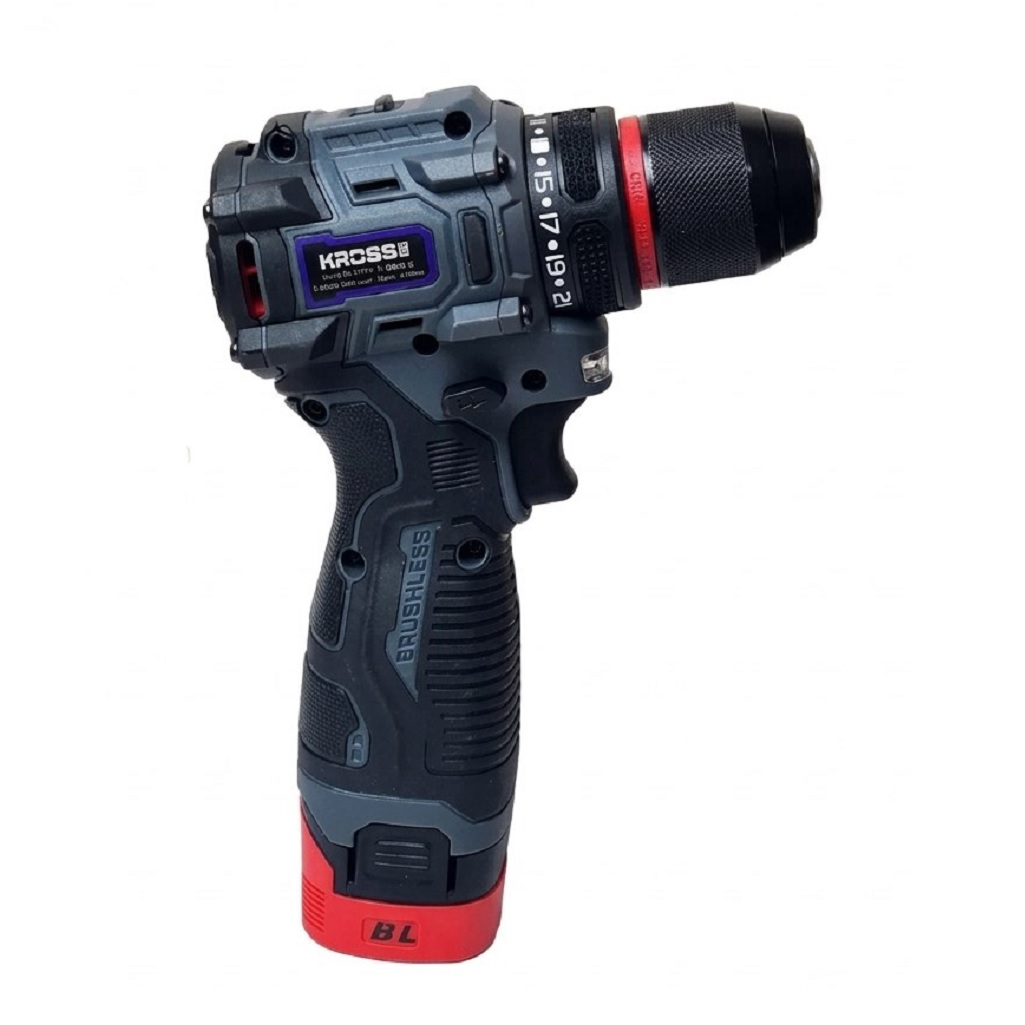 Шуруповерт аккумуляторный бесщеточный Kross KLi 16 BL, 16.8В, 2 акк. х 2.0 Ah+з.у