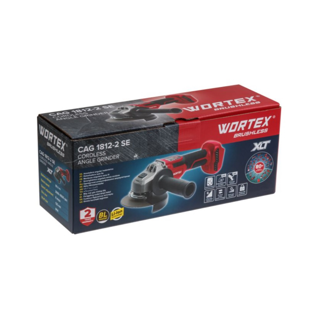 Машина шлифовальная Wortex CAG 1812-2 SE, аккумуляторная, 18В, 1 акк. х 4,0Ah + з.у