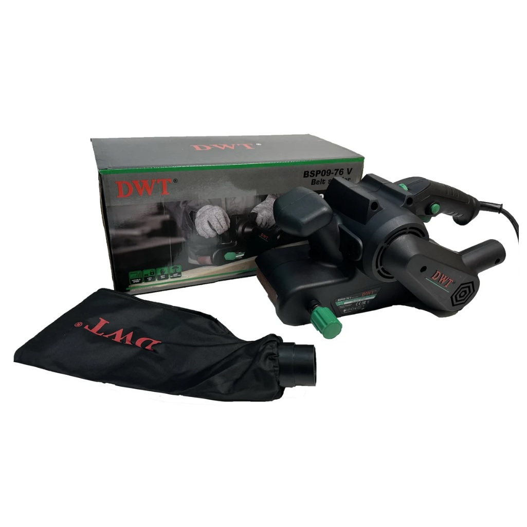 Ленточная шлифовальная машина DWT BSP09-76 V, 900 Вт, 76х533 мм, щеточный двигатель