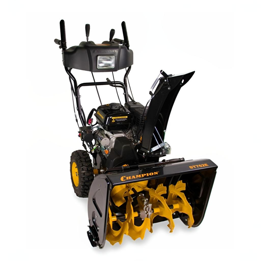 Снегоуборщик бензиновый Champion ST762E, двухступенчатый, металлический шнек, 4800 Вт