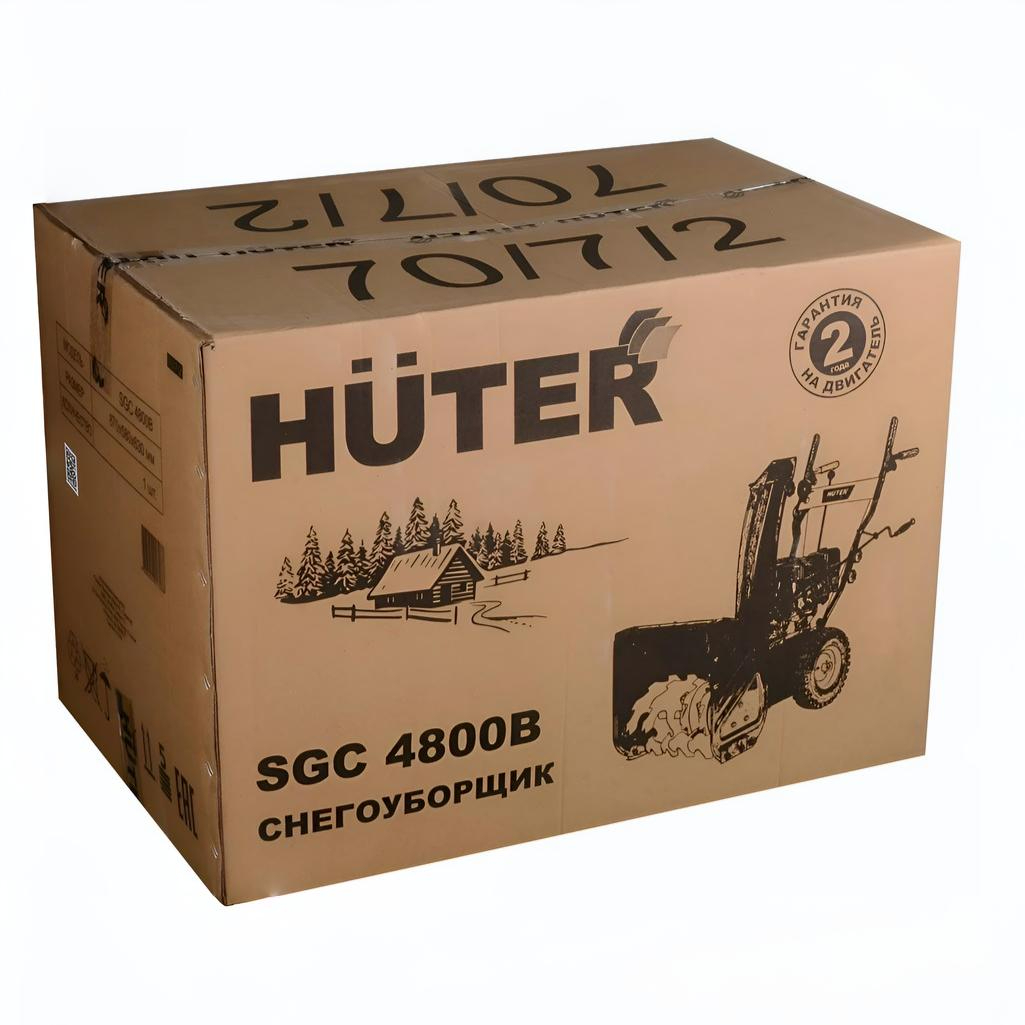Снегоуборщик бензиновый Huter SGC 4800EX, двухступенчатый, металлический шнек, 4800 Вт