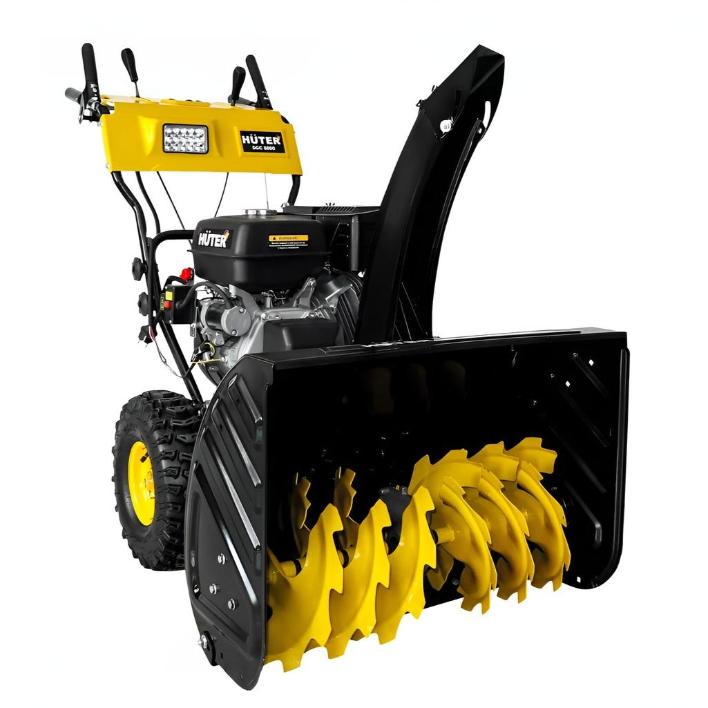 Снегоуборщик бензиновый Huter SGC 8000, двухступенчатый, металлический шнек, 8000 Вт