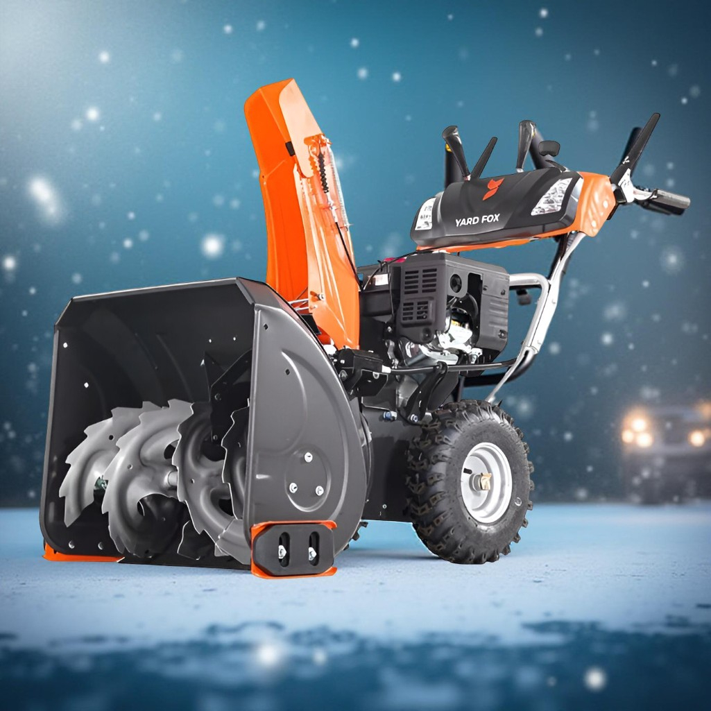Снегоуборщик бензиновый Yard Fox Optima 6151E, двухступенчатый, металлический шнек, 4400 Вт