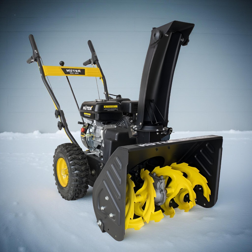 Снегоуборщик бензиновый Huter SGC 4.0 Snow Track, двухступенчатый, металлический шнек, 5150 Вт