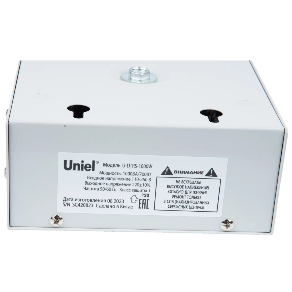 Стабилизатор напряжения электронный Uniel U-DTRS-1000W, UL-00010577, 1000Вт, автоматический, однофазный, настенный