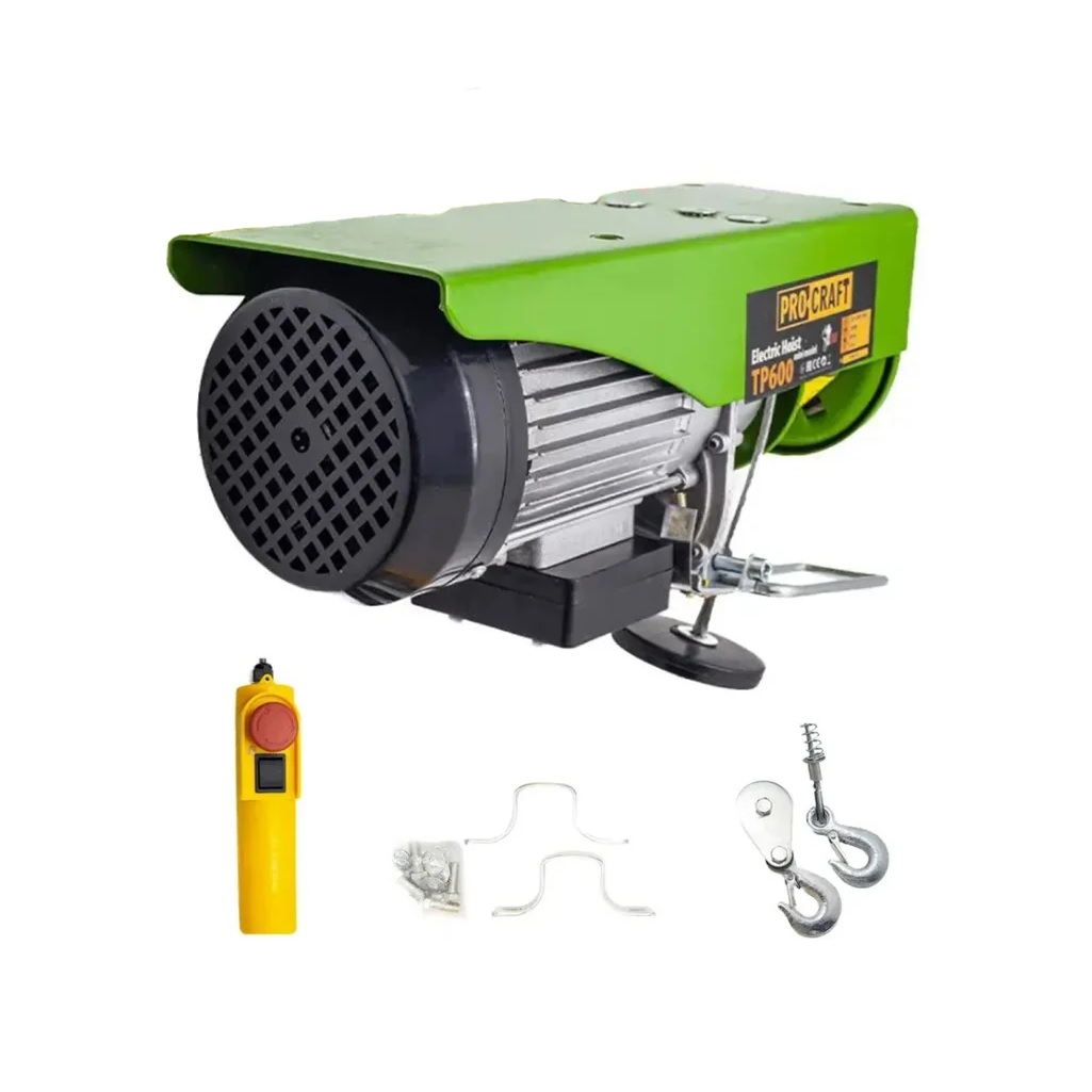 Тельфер электрический Procraft TP600, канатный, 300/600 кг, 1200 Вт