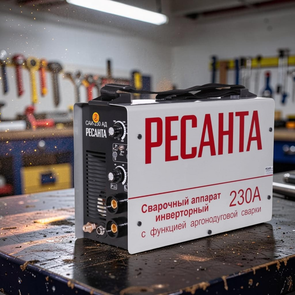 Аппарат сварочный Ресанта САИ 230АД 65/17 инвертор, ручная сварка, профессиональный, 6.9 кВт