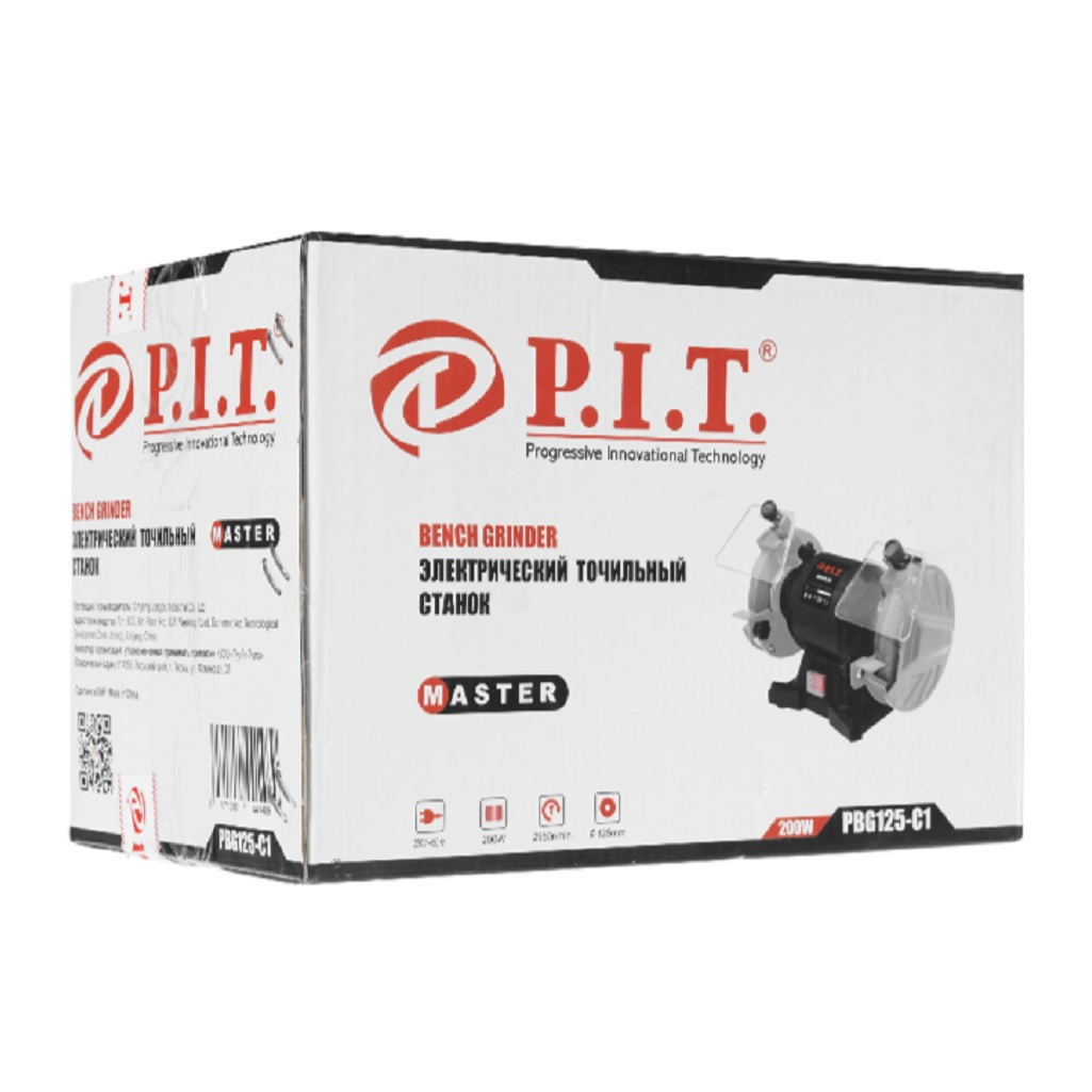 Точило P.I.T. PBG125-C1, асинхронный двигатель, воздушное охлаждение, 200 Вт
