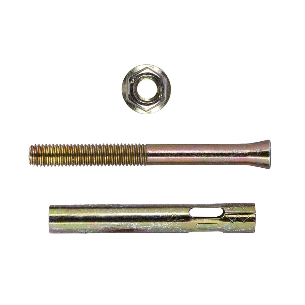 Анкерный болт с гайкой 12х180 мм, М10, оцинкованная сталь, желтопассивированное покрытие