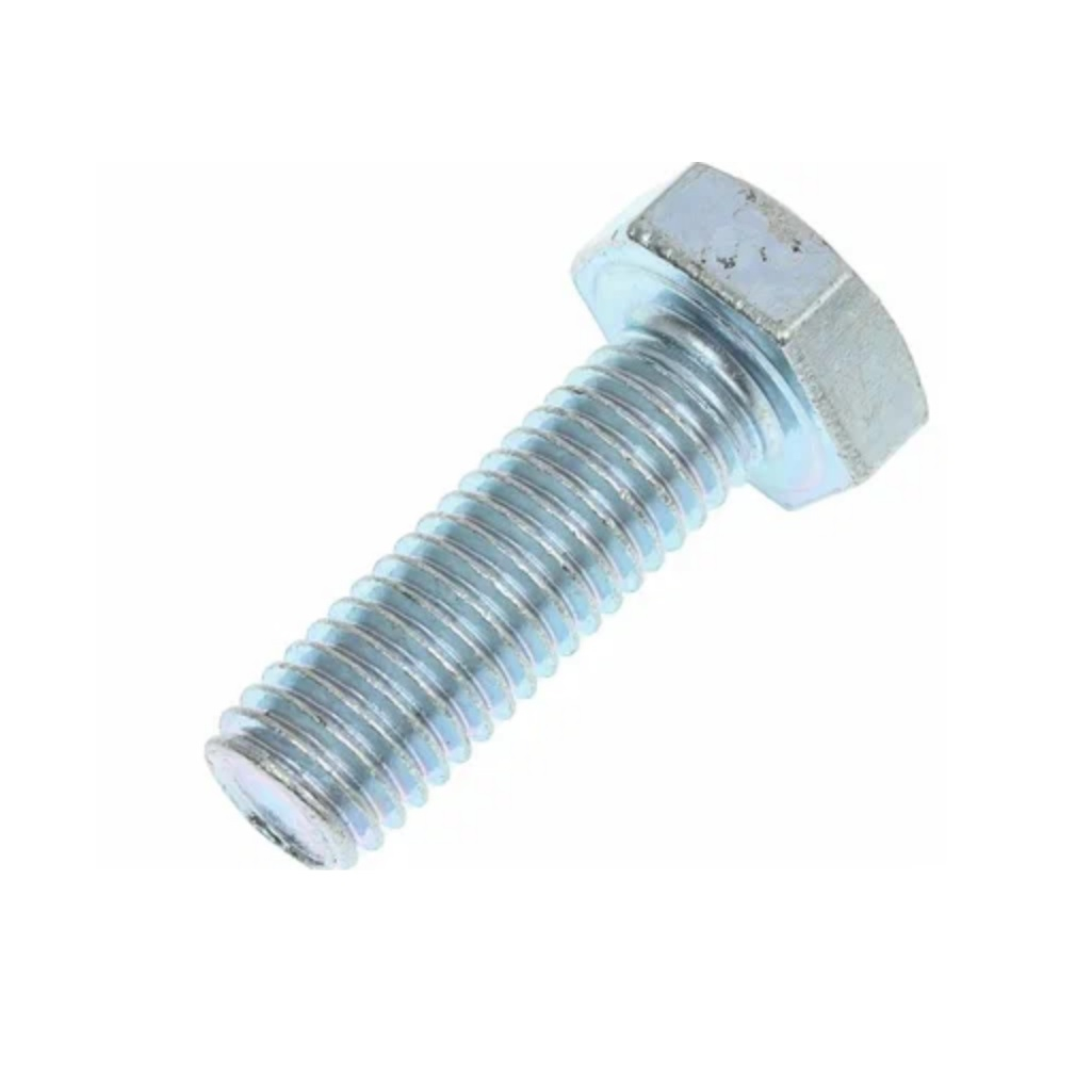 Болт оцинкованный М10х30 мм, сталь, шестигранная головка, DIN 33, полная резьба