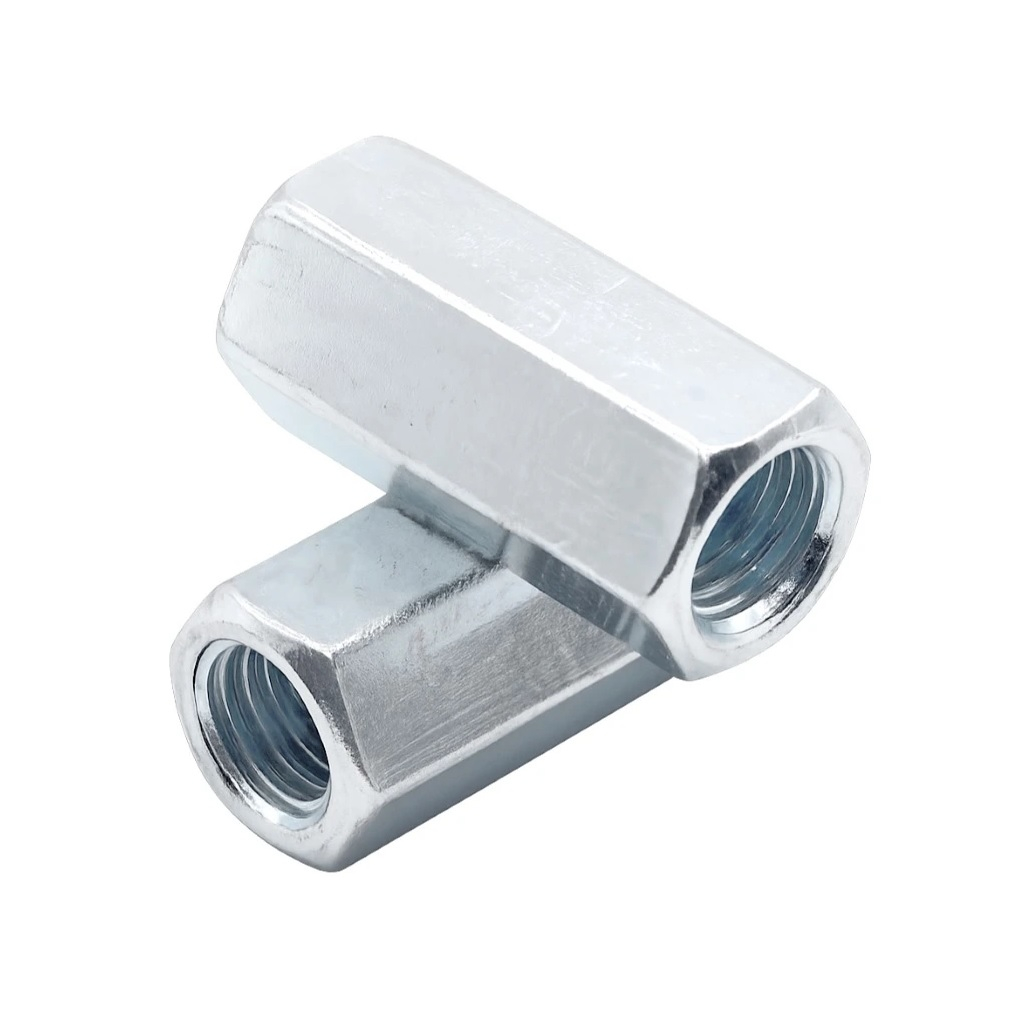 Гайка соединительная МТК DIN6334 М12, оцинкованная сталь, в упаковке 8 штук