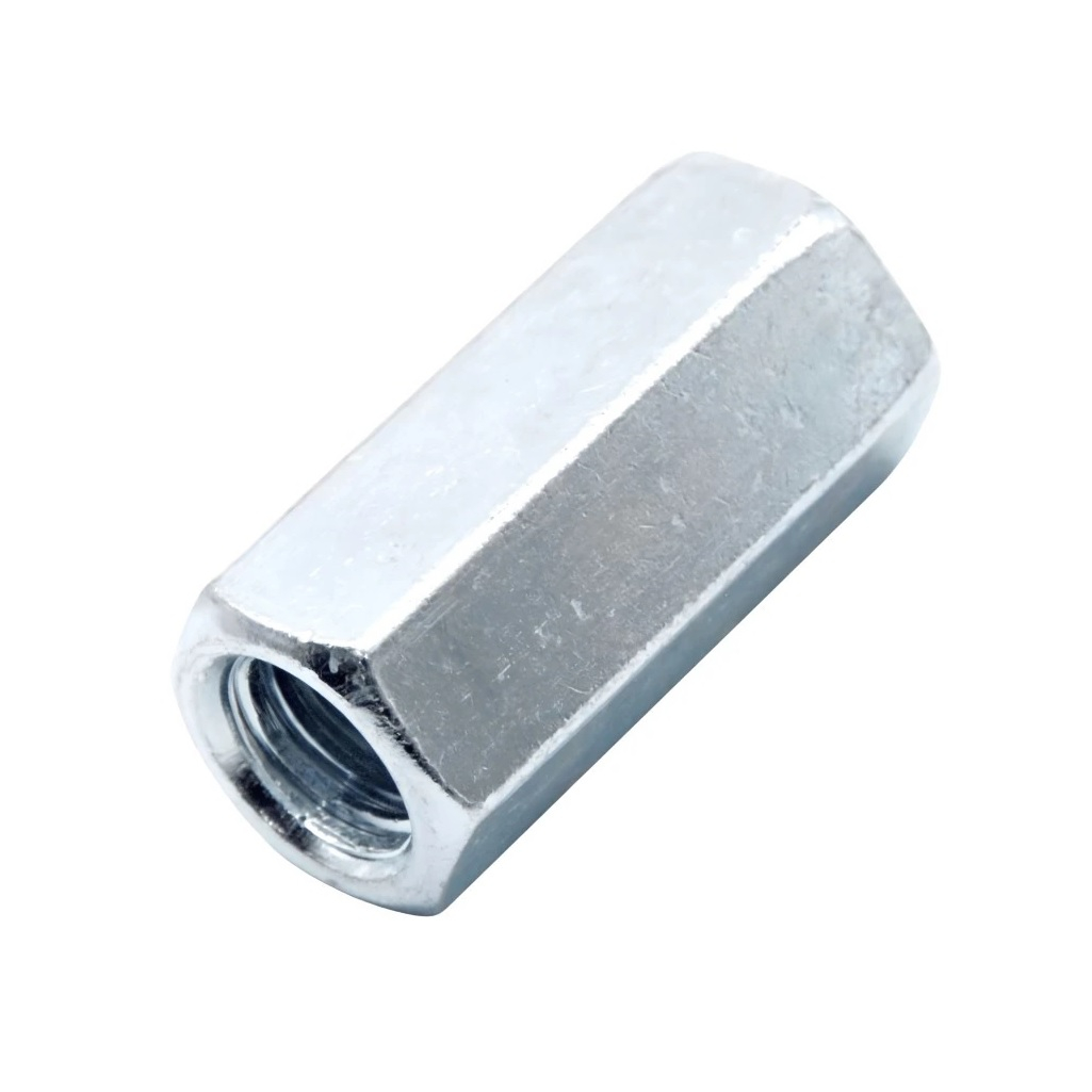 Гайка соединительная МТК DIN6334 М12, оцинкованная сталь, в упаковке 8 штук