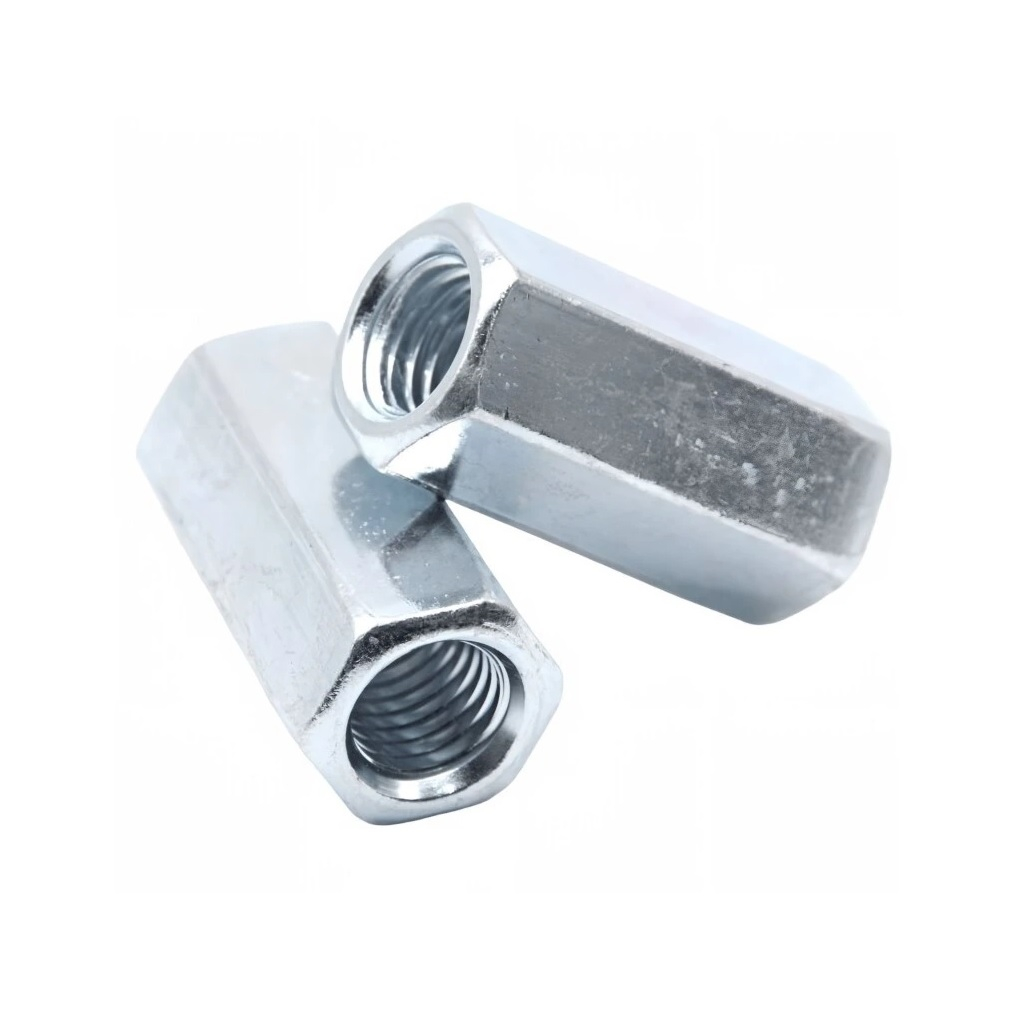 Гайка соединительная МТК DIN6334 М12, оцинкованная сталь, в упаковке 8 штук