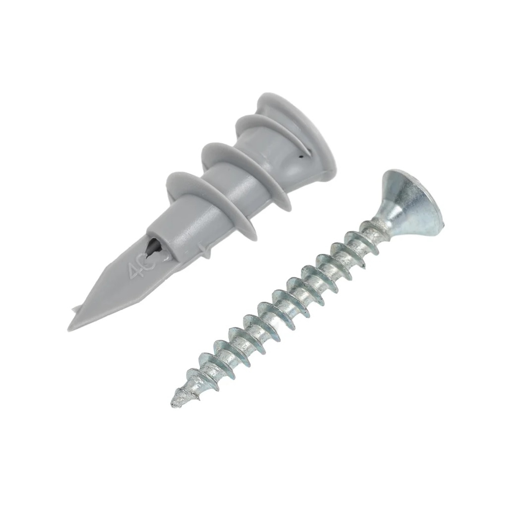 Дюбель для гипсокартона Жесть Driva УТ-00008580, нейлон, со сверлом, с шурупом, 14х32 мм, в упаковке 10 штук