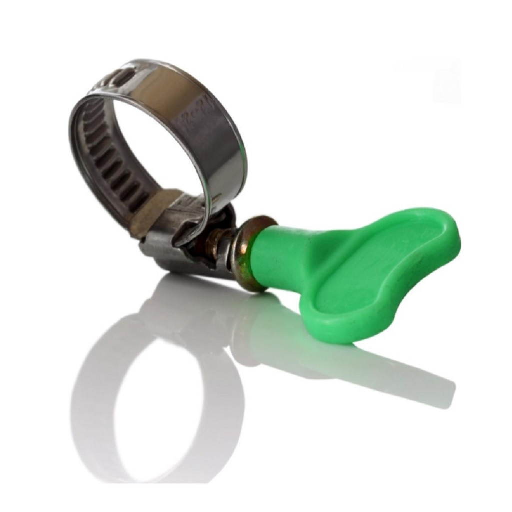 Хомут червячный H12-22-9KL21, с ключом, оцинкованный, 12-20 мм, с барашком