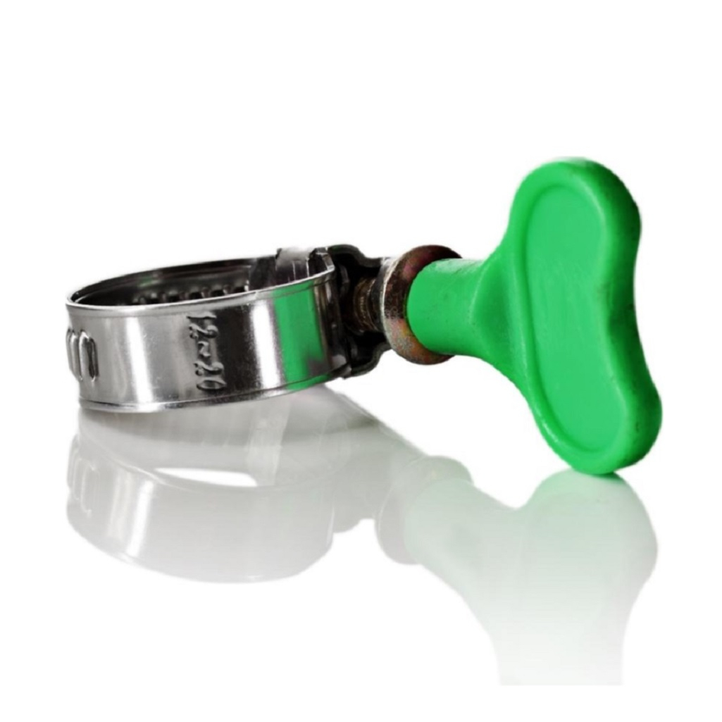 Хомут червячный H12-22-9KL21, с ключом, оцинкованный, 12-20 мм, с барашком