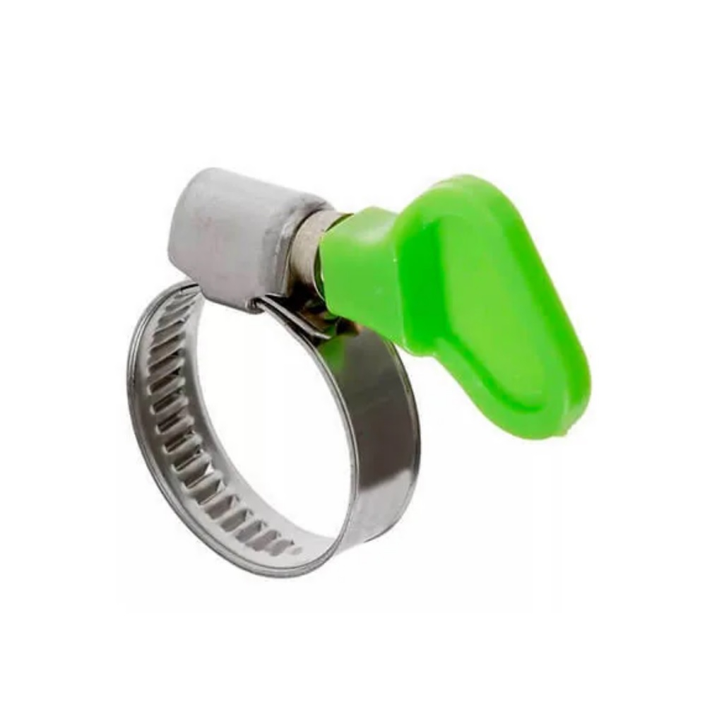 Хомут червячный H16-27-9KL21, оцинкованная сталь, 16-25 мм, с барашком