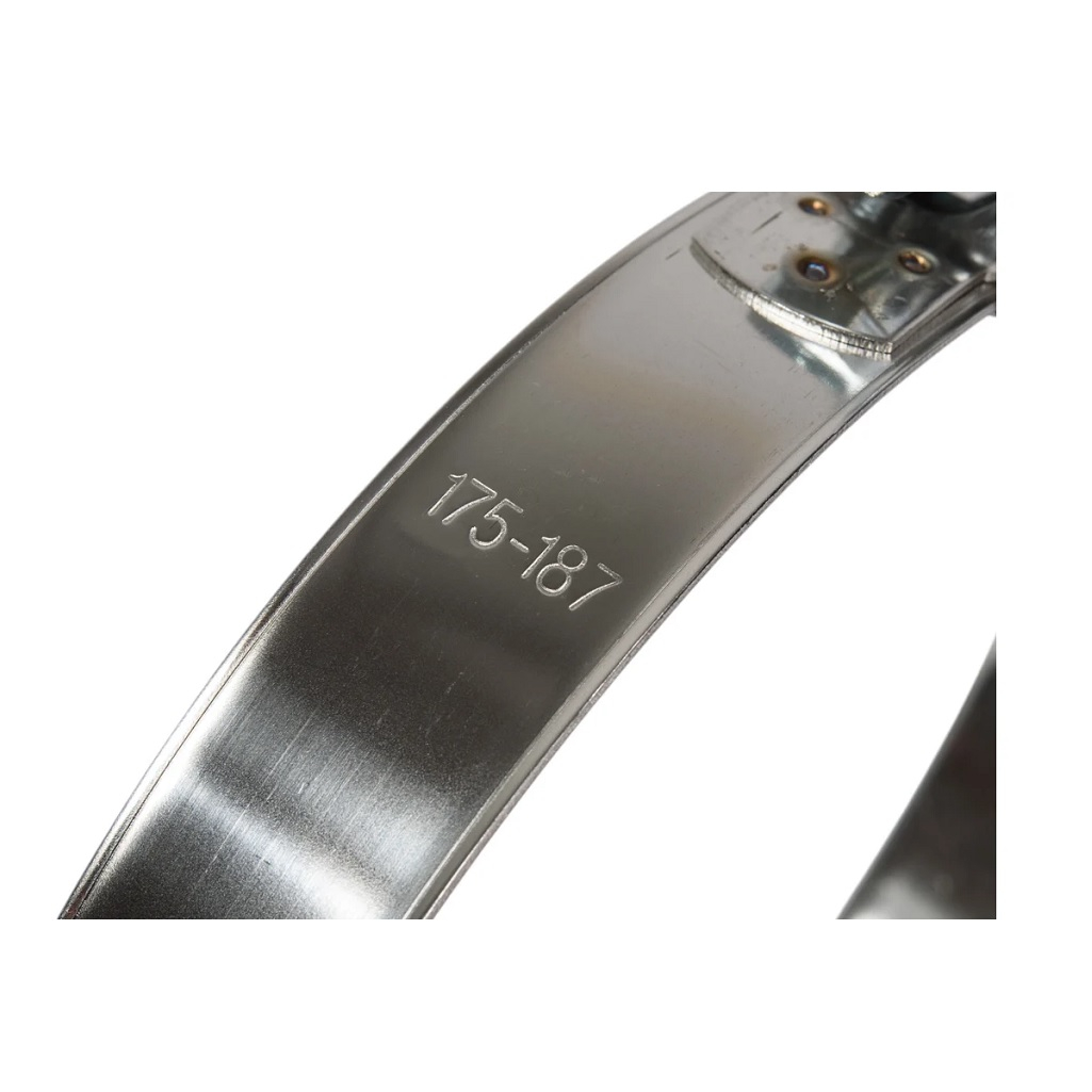 Хомут силовой, шарнирный, нержавеющая сталь, диаметр 175-187 мм